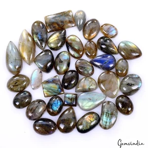Natural Untreated Blue Yellow Labradorite 360 Ct Loose Wholesale Gems Lot 33 Pcs - Picture 1 of 6