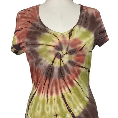 De colección Y2k Años 90 TRYST Lindo Top Corbata Verde/Marrón/Rosa  Foto 1 de 4