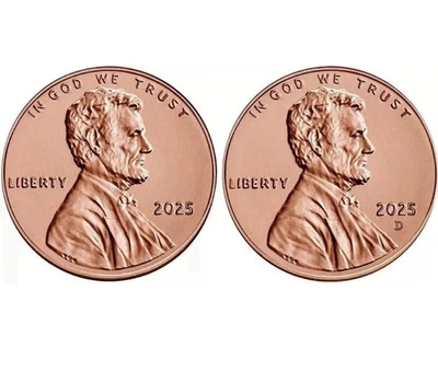 FILADELFIA 2025, MARCAS DE CECA DENVER SIN CIRCULAR DE ROLLOS OBW JUEGO DE 2 MONEDAS Foto 1 de 3