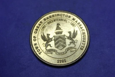 1981-TOKEN-MEDALLA-BICENTENARIO-CIUDAD DE GREAT BARRINGTON, MASSACHUSETTS Foto 1 de 2
