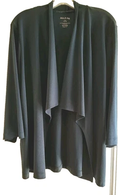 WHITE STAG Textured Stretch Knit Open Front Cardigan - L (12/14) - 3/4 Sleeves — 第 1/4 张图片