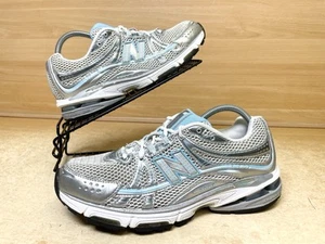 Zapatillas de running New Balance 1026 plateadas y azules bebé talla Uk 8 vintage - Imagen 1 de 18