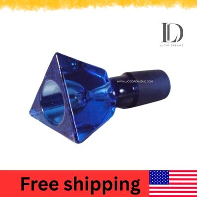 LUCIDDREAMZ Triangle Cut 19mm Glass Bowl – Durable Slide Piece for Bong Water Pipe Upgrade
