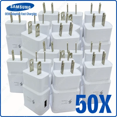 Adaptador de corriente cargador de pared rápido USB A 50x adaptable para Samsung Android bloque de EE. UU. Foto 1 de 4