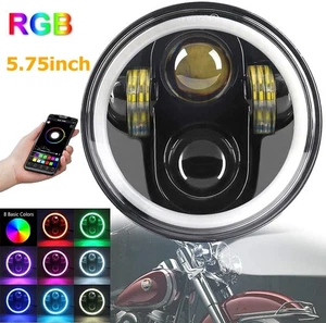 1x5.75" 5-3/4" RGB Round LED Headlight Hi/Lo App Control For BMW Base 1969-1988 - Picture 1 of 12
