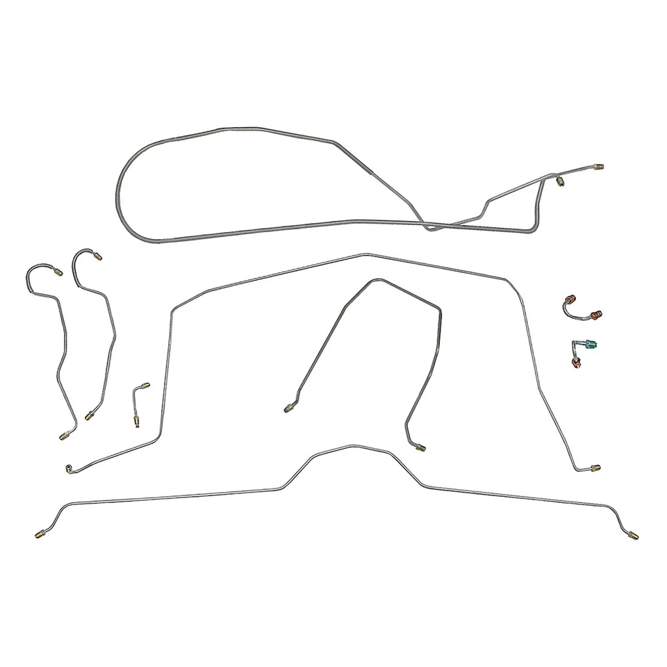 Brake Line Kit Complete Power Disc Tubes 1968 Chevrolet Corvette OE Steel 9pc - Image 1 of 4