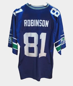 Koren Robinson 81 Seattle Seahawks NFL Reebok AFC Vintage Football Blue Jersey M - Picture 1 of 3