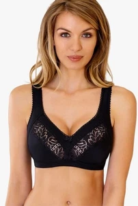 Rosme kabelloser Soft BH gepolsterte Träger ungepolstert Dessous schwarz 36DD - Bild 1 von 8
