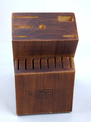 CHICAGO CUTLERY Bloque de Almacenamiento de Cuchillos de Madera, Acabado Nogal, Capacidad 14 piezas, NUEVO Foto 1 de 4