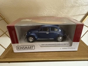 Kinsmart 1967 Volkswagen Beetle W/Surfboard Diecast Model 1:32 Blue - Picture 1 of 7