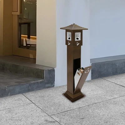 Eliminación de colillas de cigarrillo de 4,6 L/1,22 gal con cubo interior dorado oscuro Foto 1 de 4