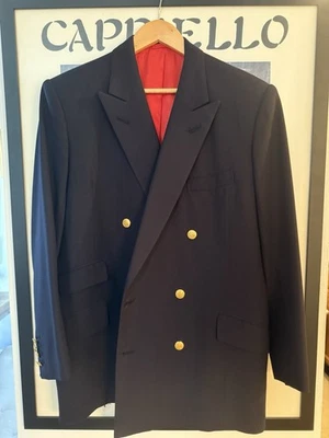 W.G. Blazer Child & Sons Savile Row a Medida Azul Marino Doble Pecho 44R Foto 1 de 4