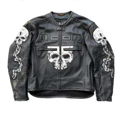 Icon череп мотоциклиста кожаная куртка вентилируемый/карманы L - Изображение 1 из 4