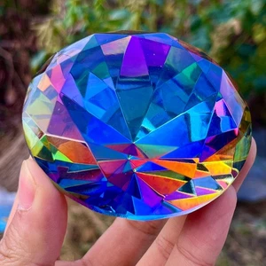 157G Natural Titanium Rainbow Quartz Diamond Crystal Healing - Picture 1 of 23