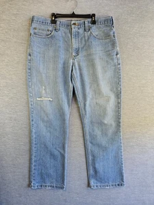 Carhartt BD1483-M Ripped Blue Jeans Relaxed Fit 35x30 - Picture 1 of 13
