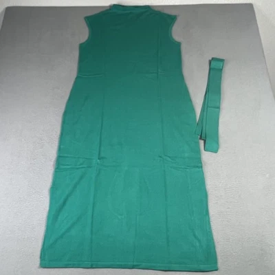 LB70 Lloyd Boston Dress Womens Medium Sleeveless Knit Belted Mock Neck Pockets - Image 1 of 4