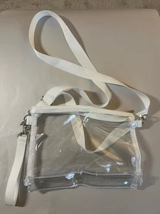 Bagenius Clear Purse Stadium Approved, Clear Bag with Removable Straps, White - Picture 1 of 7