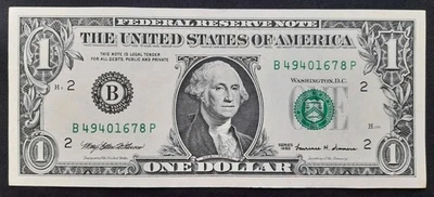 💵 1999 $1 Federal Reserve Note – One Dollar Bill Circulated USA - Image 1 of 2