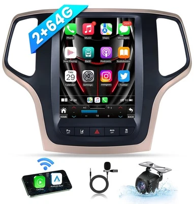4Core 64G 5G Carplay Car Radio 10.4"GPS FM for Jeep Grand Cherokee WK 2014-2016 Foto 1 de 4