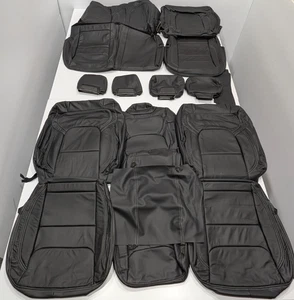 For Ram Quad Cab 1500 Big Horn 2019-2025 Black Leather Seat Covers KR340 - Picture 1 of 8