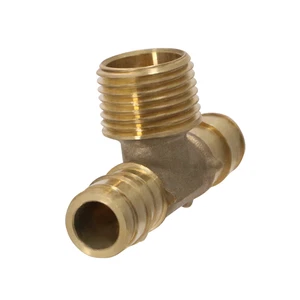 1 Piece 3/4" Pex A Male Tee, 3/4" MNPT Expansion Tee, Lead Free Brass - Picture 1 of 7