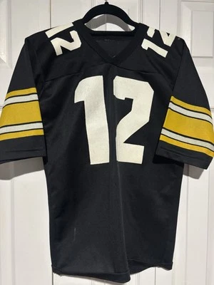 Camiseta juvenil vintage anos 70 Rawlings NFL Pittsburgh Steelers Terry Bradshaw média - Imagem 1 de 3