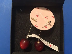 The Cherry Gold Cherry Drop Earrings NWT - Picture 1 of 21