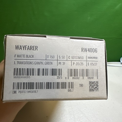 Ray Ban Meta Wayfarer Smart Transition Sunglasses Matte Black/Green (New)