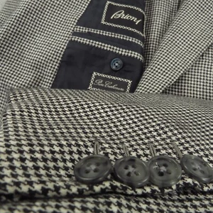 Abrigo Deportivo Brioni 44L 100% Cachemira Etiqueta Negra Blanco Pata de Gallo Chaqueta Blazer - Imagen 1 de 18