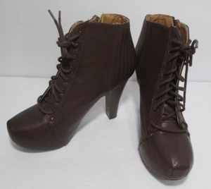 Charlotte Russe Mujer Botines Talla 9M Marrón Cremallera y Encaje LKNEW - Imagen 1 de 9