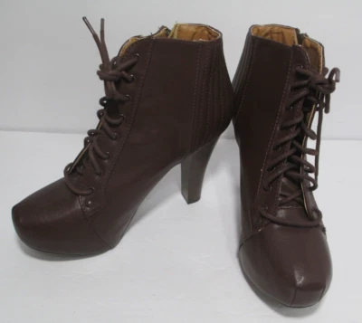 Charlotte Russe Mujer Botines Talla 9M Marrón Cremallera y Encaje LKNEW Foto 1 de 4