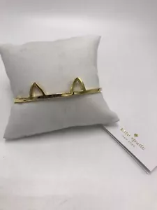 $58 Kate Spade gold tone cat ear bangle bracelet J53 - Picture 1 of 7