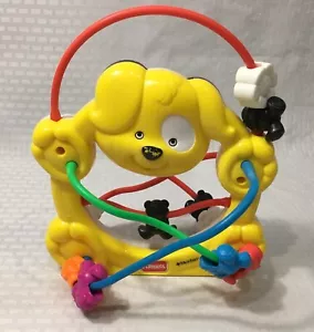 VINTAGE PLAYSKOOL CHILDREN'S ACTIVITY TOY / YELLOW DOG & PANDA BEAR / MICROBAN - Picture 1 of 6