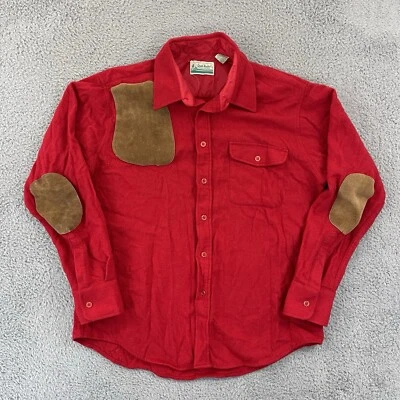 Vintage Gander Mountain Shirt Mens XL Red Elbow Pad 80s Flannel Button Wool USA - Image 1 of 4