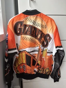 VINTAGE 1989 Francisco Giants Chalk Line FANIMATION Satin Jacket Size L - Picture 1 of 7