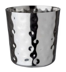 Stainless Steel Hammered Finish Appetiser Cup Chip Serving Food Presentation Pot - Picture 1 of 1