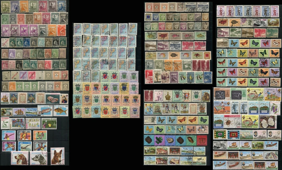 300+ Colección de estampillas postales de Mozambique África tópica usadas como nuevas LH Foto 1 de 4