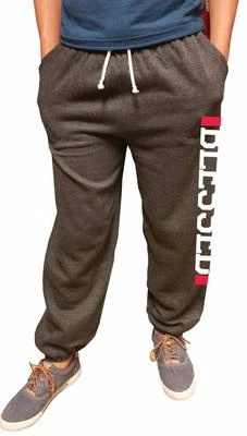 NW PRINTED BLESSED CHRISTIAN UNISEX SWEATPANTS FLEECE WORKOUT GYM SPORT PANTS - Image 1 of 4
