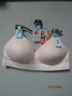 Sujetador Hanes Signature para mujer cómodo ajuste flexible rayas rosas sin aros XXL Foto 1 de 3