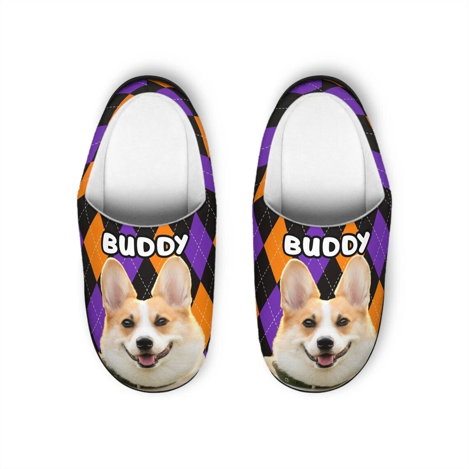 Zapatillas Personalizadas para Mascotas, Foto Personalizada Perro Gato Patrón Halloween Foto 1 de 1