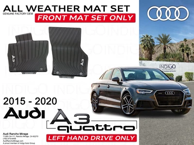 2015-2020 AUDI A3 QUATTRO All-Weather Floor Mats (Front) - Black 8V5-061-502-041 - Image 1 of 4