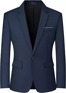 Mens Blazers Slim Fit Business Casual Men Suit Sport Coat One Button Travel Blaz - Picture 1 of 12