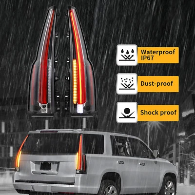 Pair LED Tail Lights For GMC Yukon XL Denali 2015-2020 Cadillac Escalade Style - Image 1 of 4