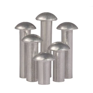 3mm 4mm 5mm 6mm Solid Aluminium Half Round Head Rivets Dome Rivet M3 M4 M5 M6 - Picture 1 of 11