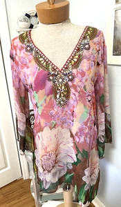 NWT Solitaire by Ravi Khosla Jewel & Bead Encrusted Beach Coverup Sz M - Picture 1 of 11
