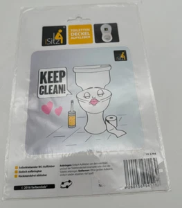 Toiletten Deckel Aufkleber Sticker Keep Clean Sauber halten selbstklebend 12x12 - Bild 1 von 2