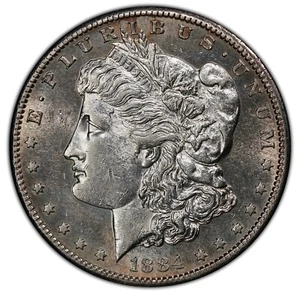 1884-S Morgan Silver Dollar - PCGS AU 53 - VERY PQ! LUSTER & SO CLOSE! - Picture 1 of 5