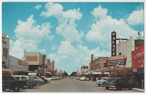 1950er McAllen, Texas - Main Street, Kino, alte Autos - Vintage Postkarte - Bild 1 von 2
