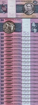 Brazil 50 Cruzerios 1980, UNC, 20 Pcs LOT, P-194c, Sign 20 - Image 1 of 4