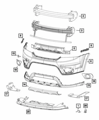 Bisel antiniebla lado del conductor genuino Mopar 2011-2019 Dodge Journey 68088687AB Foto 1 de 4